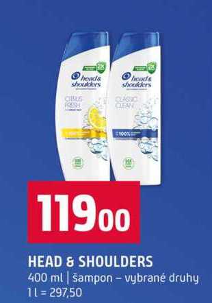 HEAD & SHOULDERS 400 ml šampon vybrané druhy 