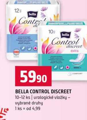 BELLA CONTROL DISCREET 10-12 ks urologické vložky vybrané druhy