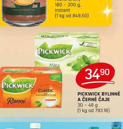 PICKWICK BYLINNÉ A ČERNÉ ČAJE 30-46 g 