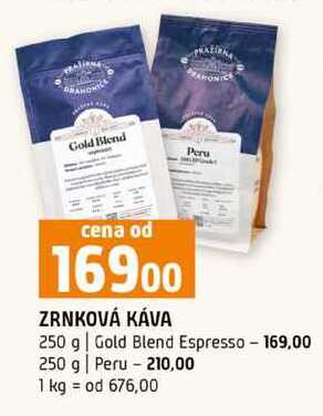ZRNKOVÁ KÁVA 250 g Gold Blend Espresso 250 g Peru
