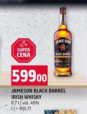 JAMESON BLACK BARREL IRISH WHISKY 0,7l vol. 40%
