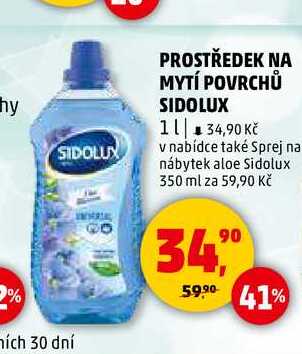 PROSTŘEDEK NA MYTÍ POVRCHŮ SIDOLUX, 1 l