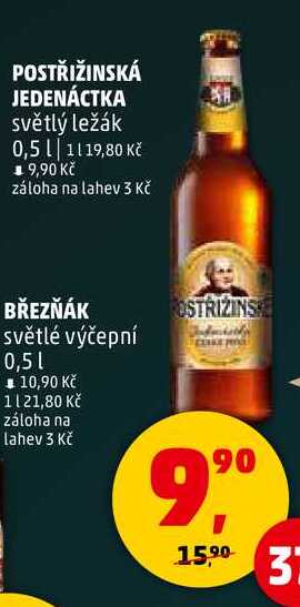 POSTŘIŽINSKÁ JEDENÁCTKA světlý ležák, 0,5 l