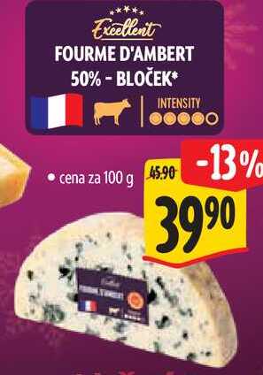 FOURME D'AMBERT 50% - BLOČEK, cena za 100 g 