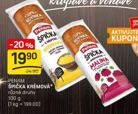 ŠPIČKA KRÉMOVÁ různé druhy 100g