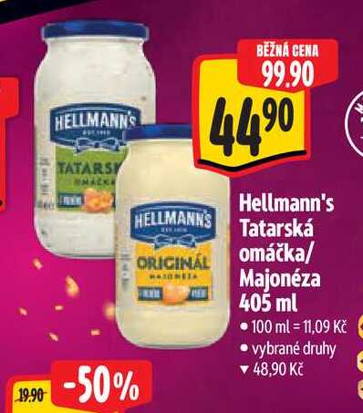   Hellmann's   Tatarská ORIGINÁL omáčka/ Majonéza  405 ml