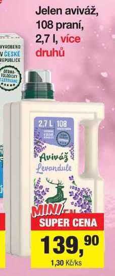 Jelen aviváž, 108 praní, 2,7 l
