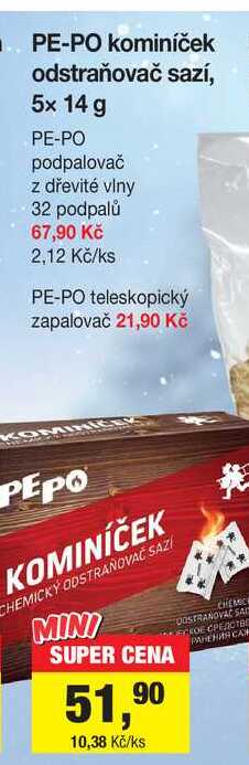 PEPO kominíček odstraňovač sazí, 5x 14 g 