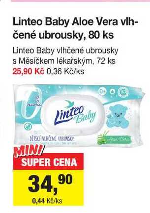 Linteo Baby Aloe Vera vlhčené ubrousky, 80 ks 
