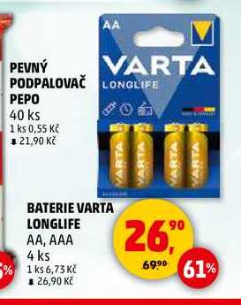 BATERIE VARTA LONGLIFE AA, AAA, 4 ks 