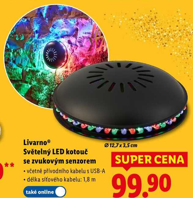 Livarno Světelný LED kotouč se zvukovým senzorem
