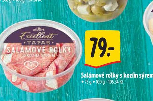   Salámové rolky s kozím sýrem 75g  
