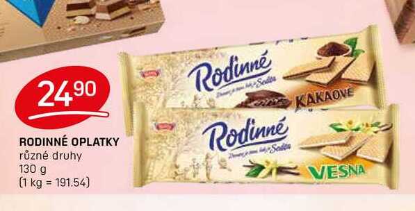 RODINNÉ OPLATKY různé druhy 130 g