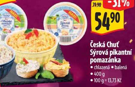 Česká Chuť Sýrová pikantní pomazánka, 400 g