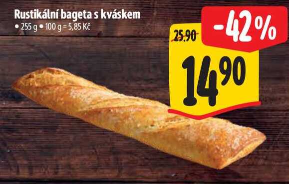 Rustikální bageta s kváskem, 255 g