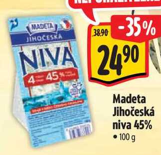 Madeta Jihočeská niva 45%, 100 g 