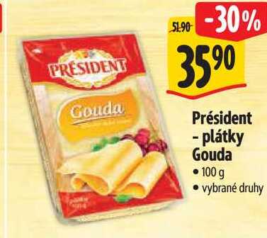 Président - plátky Gouda, 100 g 
