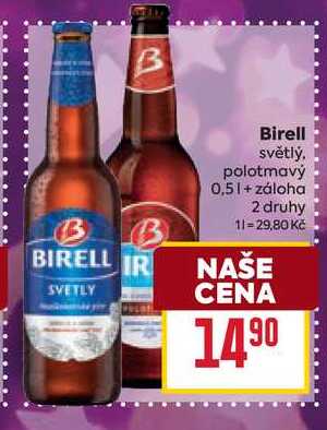 Birell světlý, polotmavý 0,5l