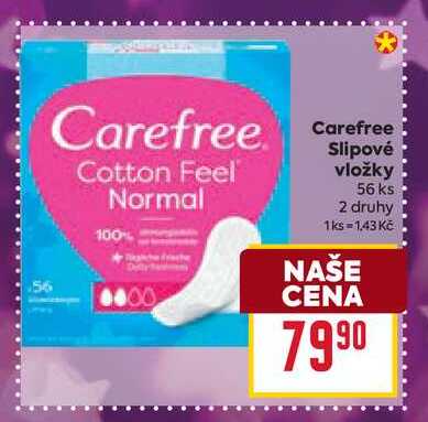 Carefree Slipové vložky 56 ks