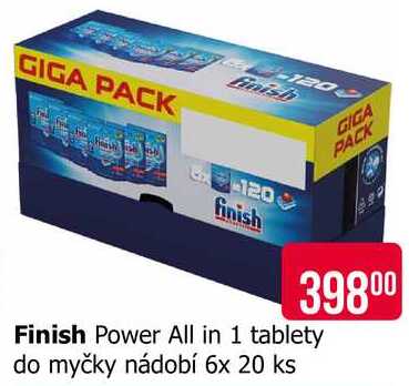 Finish Power All in 1 tablety do myčky nádobí 6x 20 ks 