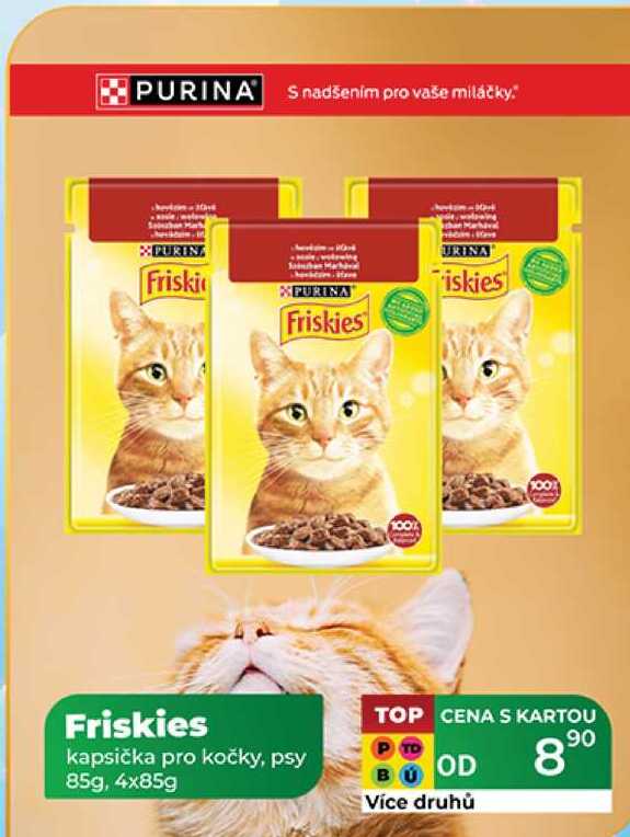 Friskies kapsička pro kočky, psy 85g, 4x85g 