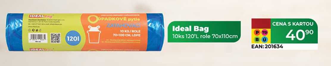 Ideal Bag 70-100 CM. LDPE 10ks 120'L role 70x110cm