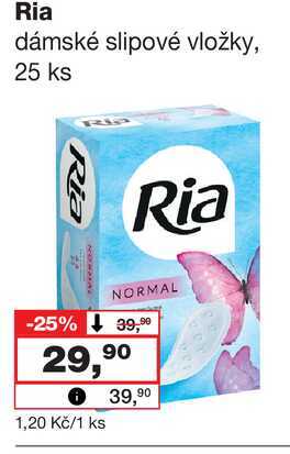 Ria dámské slipové vložky, 25 ks 