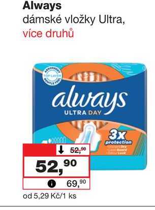 Always dámské vložky Ultra, více druhů 