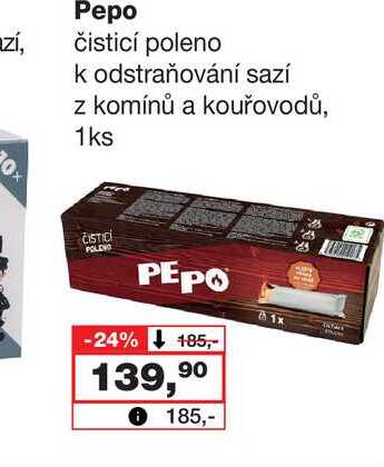 Pepo čisticí poleno k odstraňování sazí z komínů a kouřovodů, 1ks