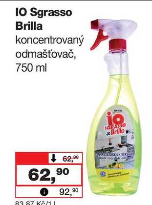 IO Sgrasso Brilla koncentrovaný odmašťovač, 750 ml