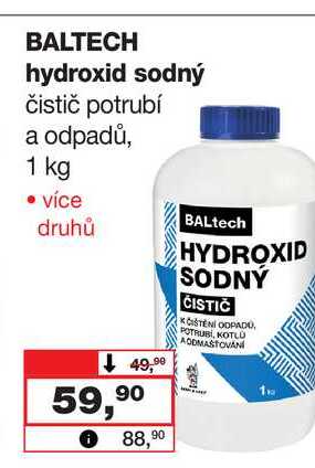 BALTECH hydroxid sodný čistič potrubí a odpadů, 1 kg 