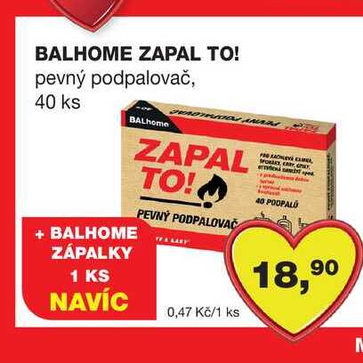 BALhome ZAPAL TO! pevný podpalovač 40 ks