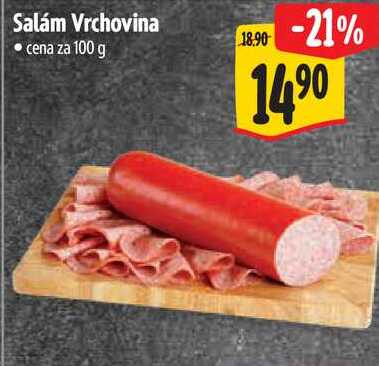 Salám Vrchovina, cena za 100 g 