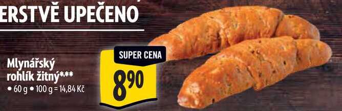 Mlynářský rohlík žitný, 60 g 