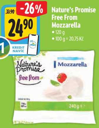 Nature's Promise Free From Mozzarella, 120 g 