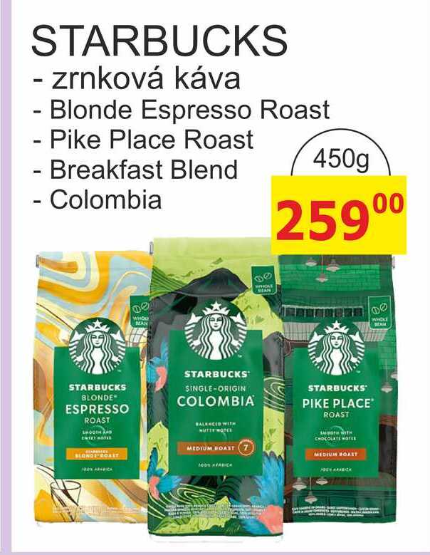 STARBUCKS - zrnková káva 450g