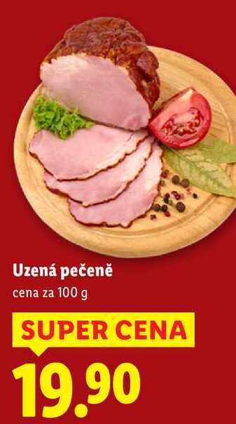 Uzená pečeně, cena za 100 g