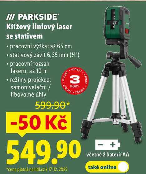 Křížový liniový laser se stativem