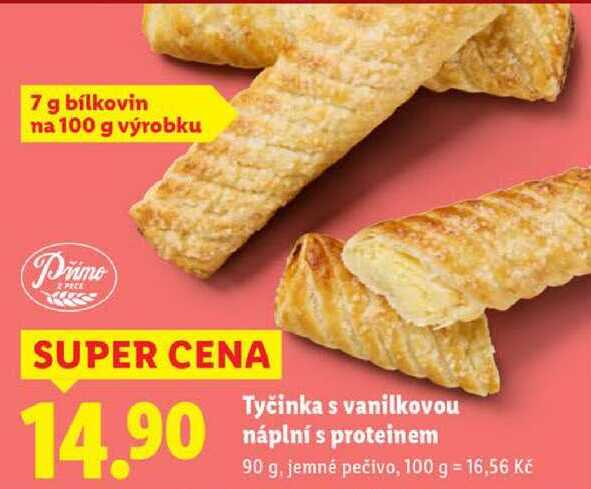 Tyčinka s vanilkovou náplní s proteinem, 90 g
