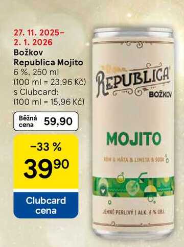 Božkov Republica Mojito 6%, 250 ml