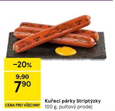 Kuřecí párky Striptýzky, 100 g