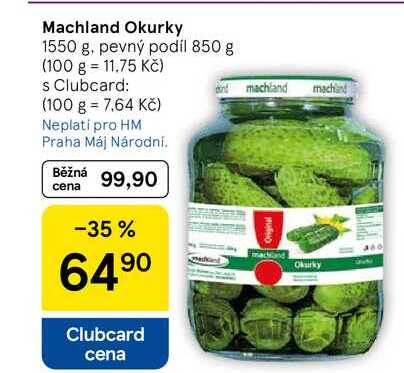 Machland Okurky, 1550 g, pevný podíl 850 g 