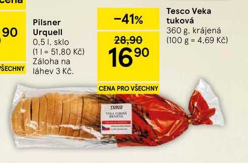 Tesco Veka tuková, 360 g, krájená  