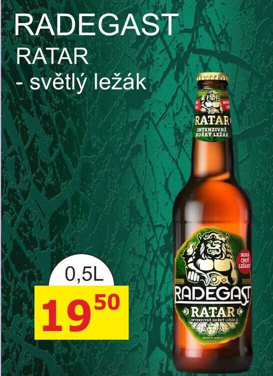 RADEGAST RATAR - světlý ležák 0,5l 