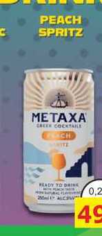 METAXA PEACH SPRITZ 0,25L míchaný drink