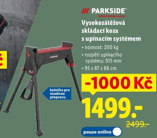 Vysokozátěžová skládací koza s upínacím systémem 