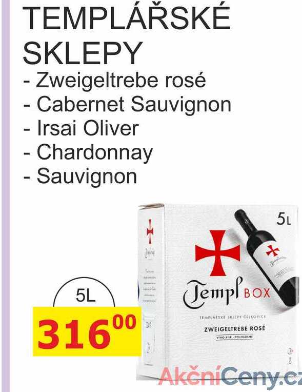 TEMPLÁŘSKÉ SKLEPY - Zweigeltrebe rosé Templ Box 5L
