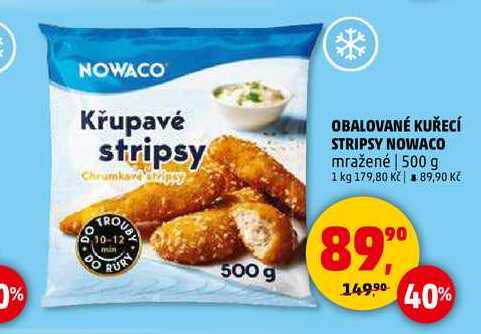 OBALOVANÉ KUŘECÍ STRIPSY NOWACO, 500 g 