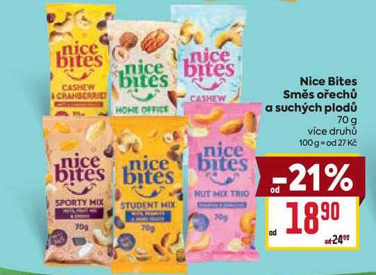 Nice Bites Směs ořechů a suchých plodů 70 g 