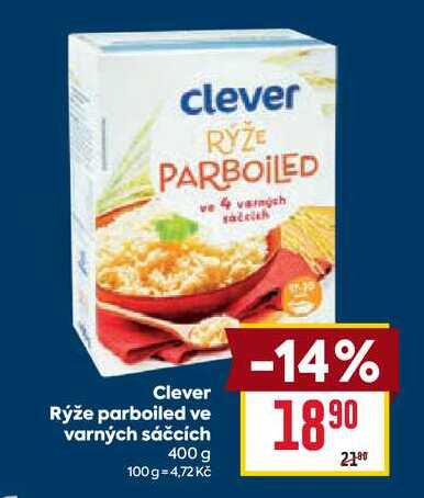 Clever Rýže parboiled ve varných sáčcích 400 g 
